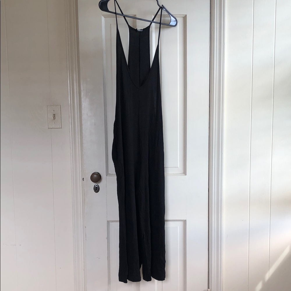 HEIMISH USA Black Jumpsuit Romper with Spaghetti Straps